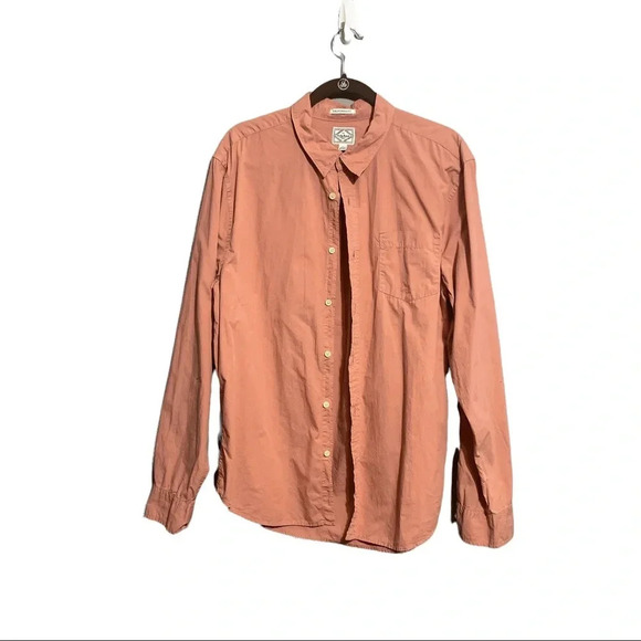 Lucky Brand California Fit Long Sleeve Button Down Dusty Pink Shirt Size Large - Picture 1 of 7
